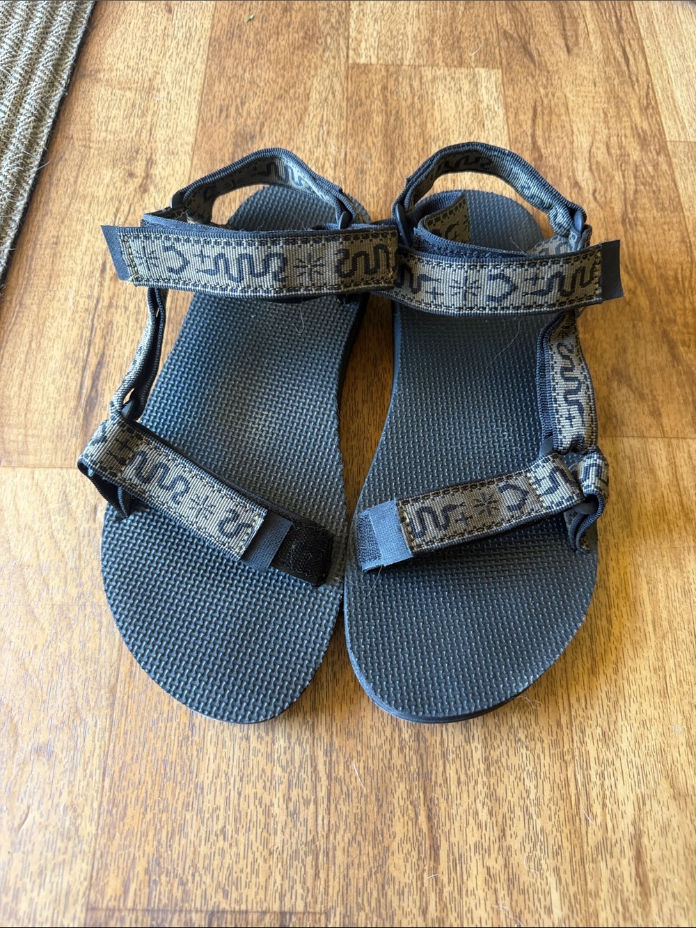 Teva Black and Olive Green Strapped Sandals